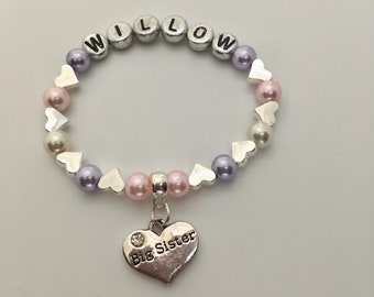 Personalised Girl baby Gift Charm Bracelet Daughter Sister made for you pink Personalised Girl baby Gift Charm Bracelet Daughter Sister made for you pink