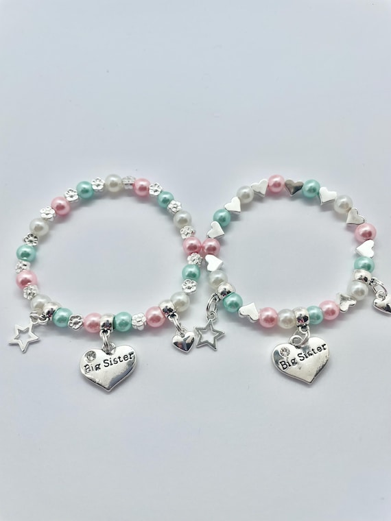 Big Sister CHARM BRACELET Big Cousin New Baby Gift Present 30 Colour Choice Inc Gift Bag Tag Etsy