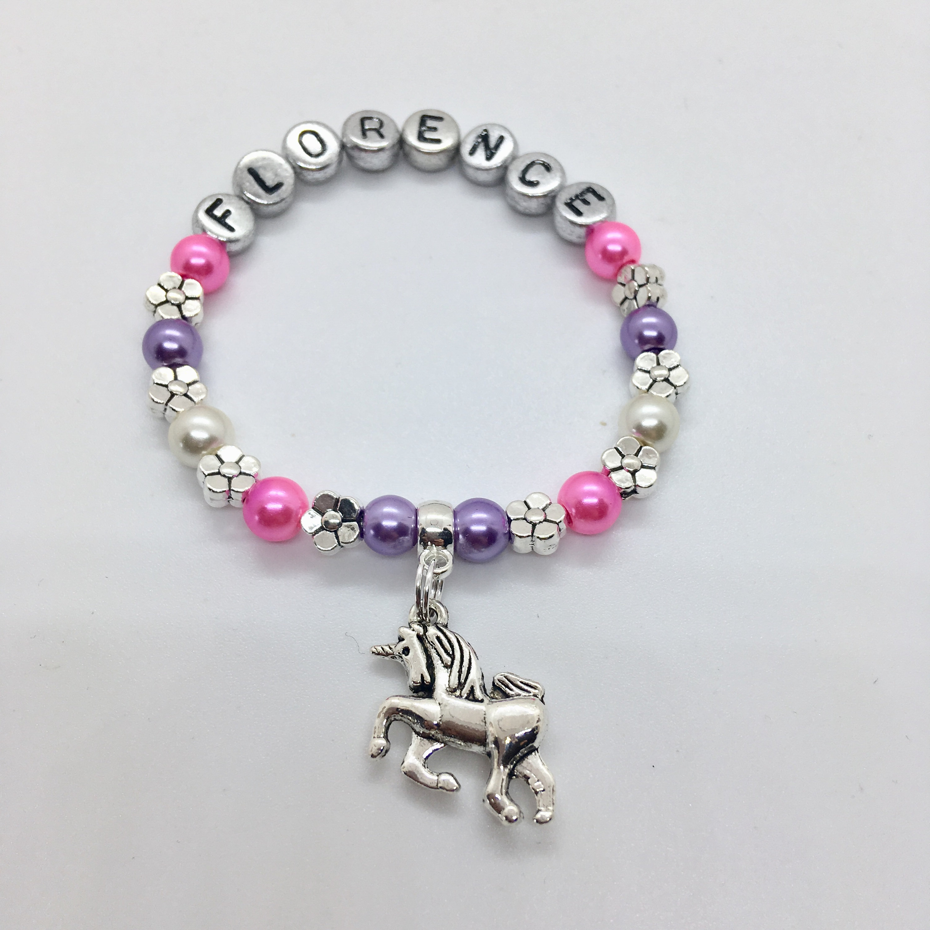 Personalized Unicorn Bracelet, Little Girl Charm Bracelet – Uniquely Imprint