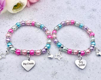 Big Sister Charm Bracelet: New Baby Gift inc gift box