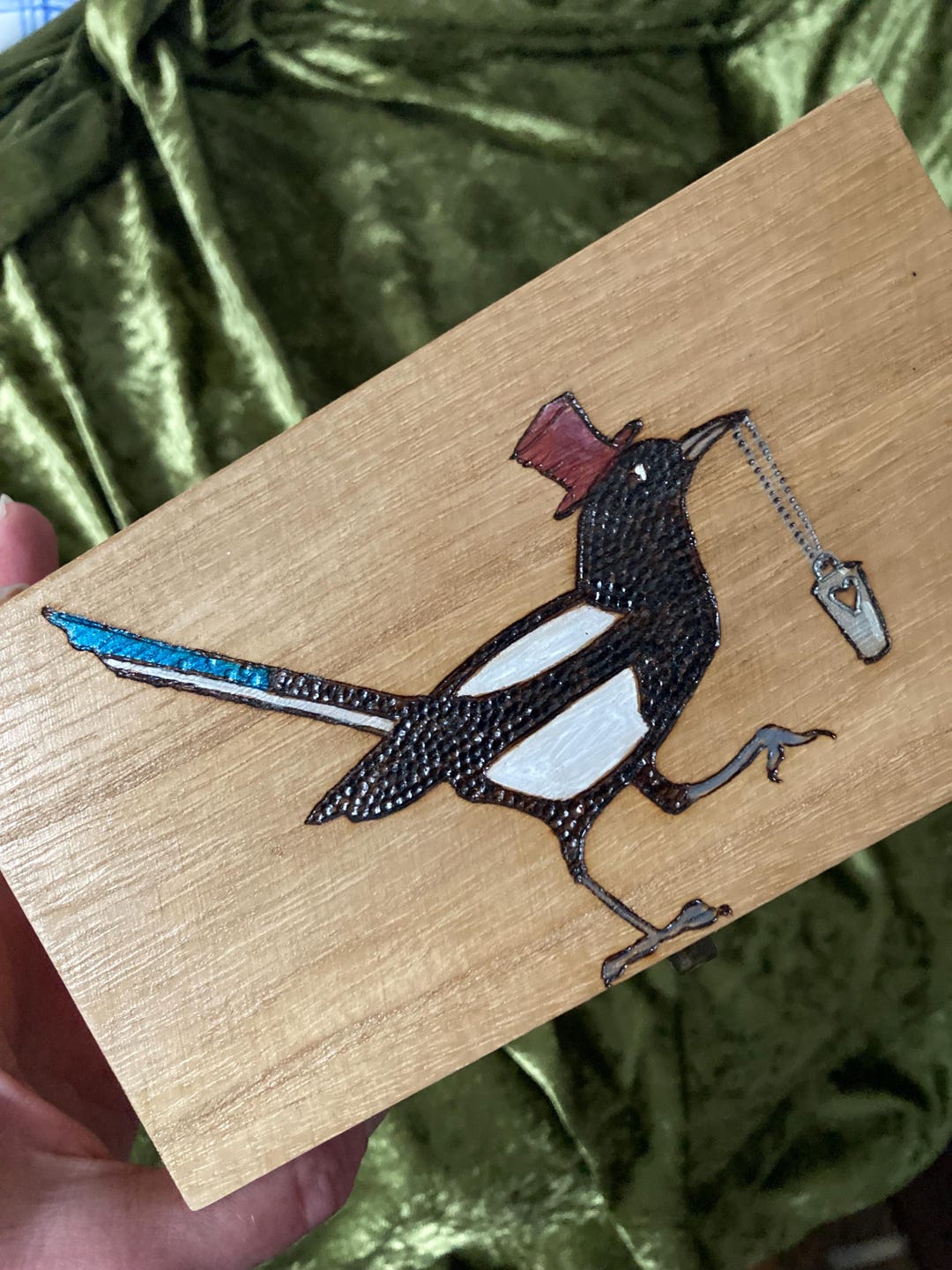 Personalised Quirky Magpie Box - Crystal Box - Small Bird Box - Box ...