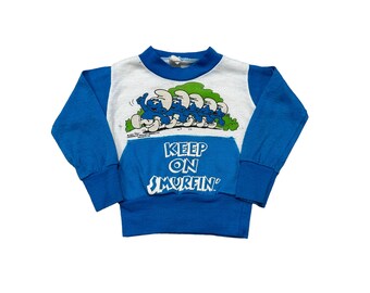 Kids vintage baby size 2T 3T long sleeve Smurfs 80’s