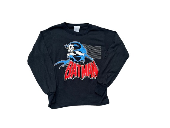 Kids vintage 80’s Batman long sleeve tee size 7/8 - image 1