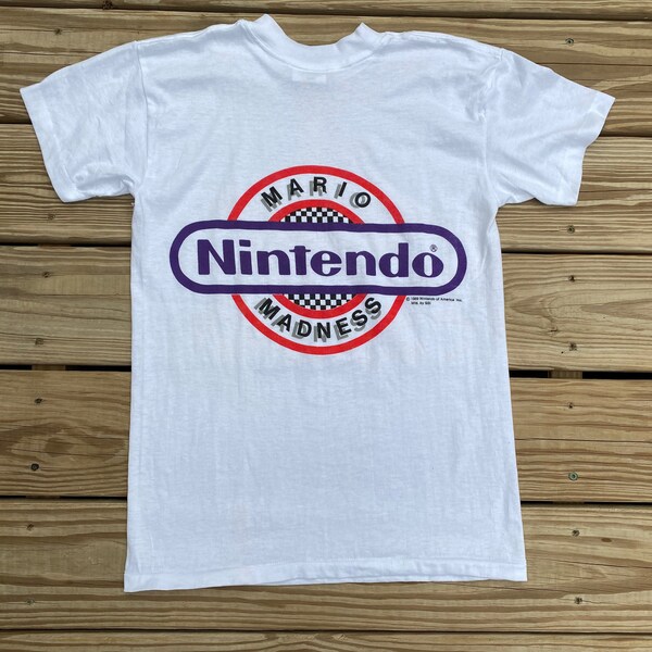 Kids vintage 1989 80’s Mario madness Nintendo SSI youth large 14/16 tee single stitch