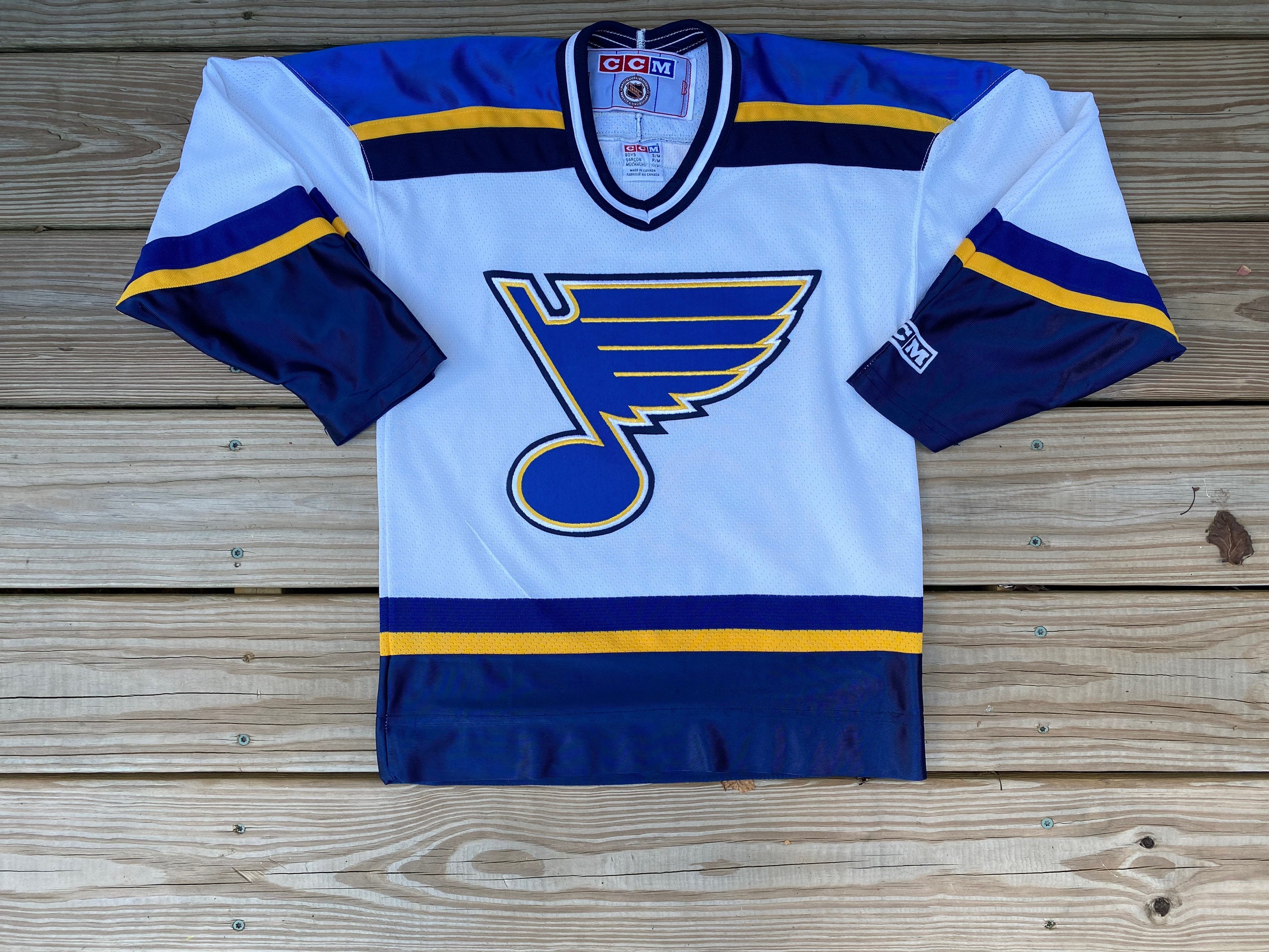 Vintage 90s St. Louis Blues Logo 7 Jersey Men's Large Blue NHL Made In USA