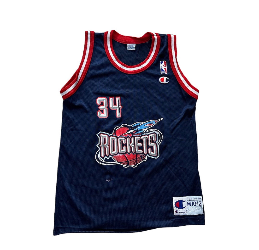 Kids Vintage 90's Youth Rockets Champion Jersey NBA Hakeem