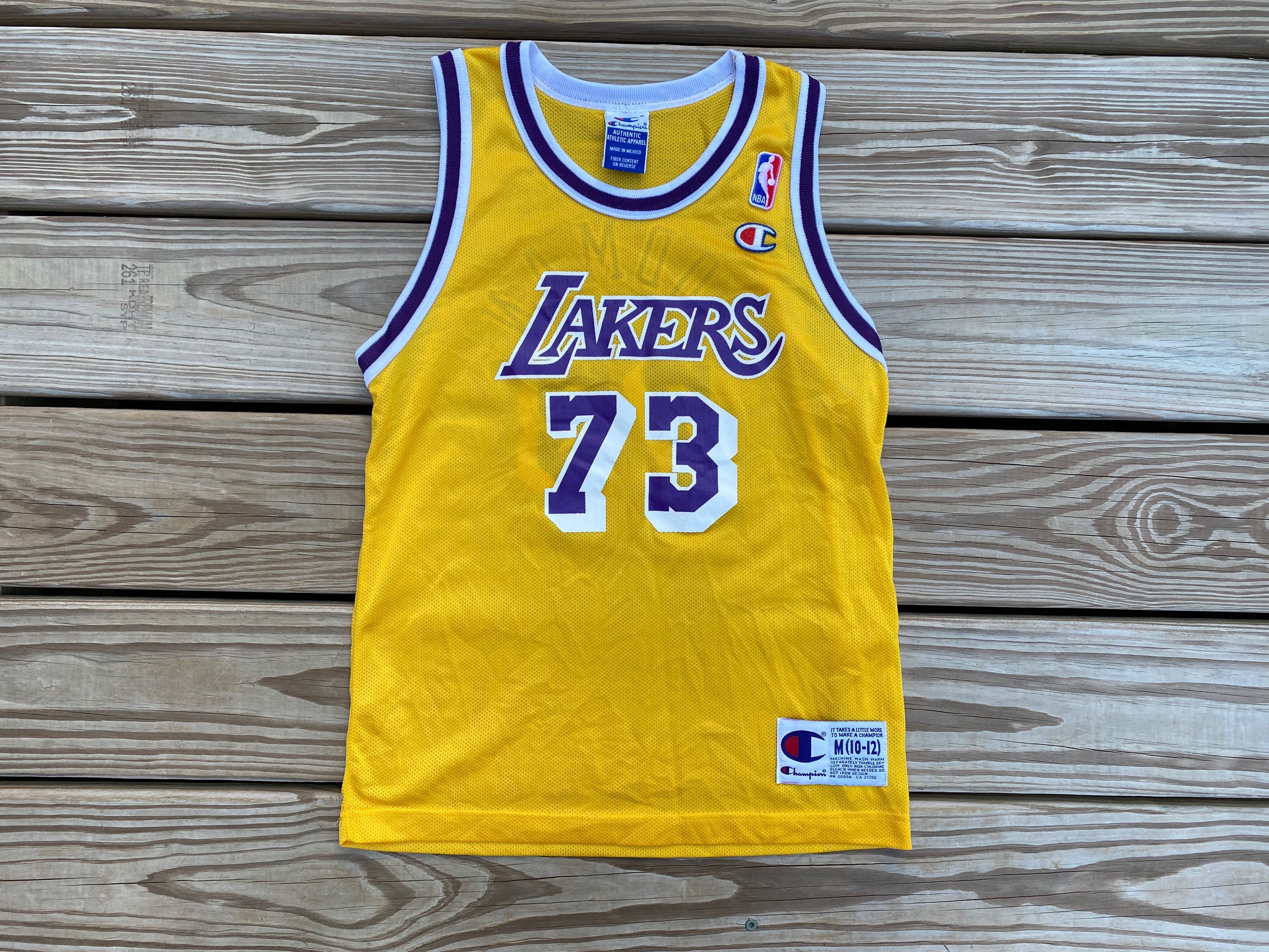 Eddie Jones Los Angeles Lakers #6 Vintage NBA Basketball Jersey Champion Youth Kids Age 10-12 Clothing Unisex Kids Clothing Sports & Fitness 