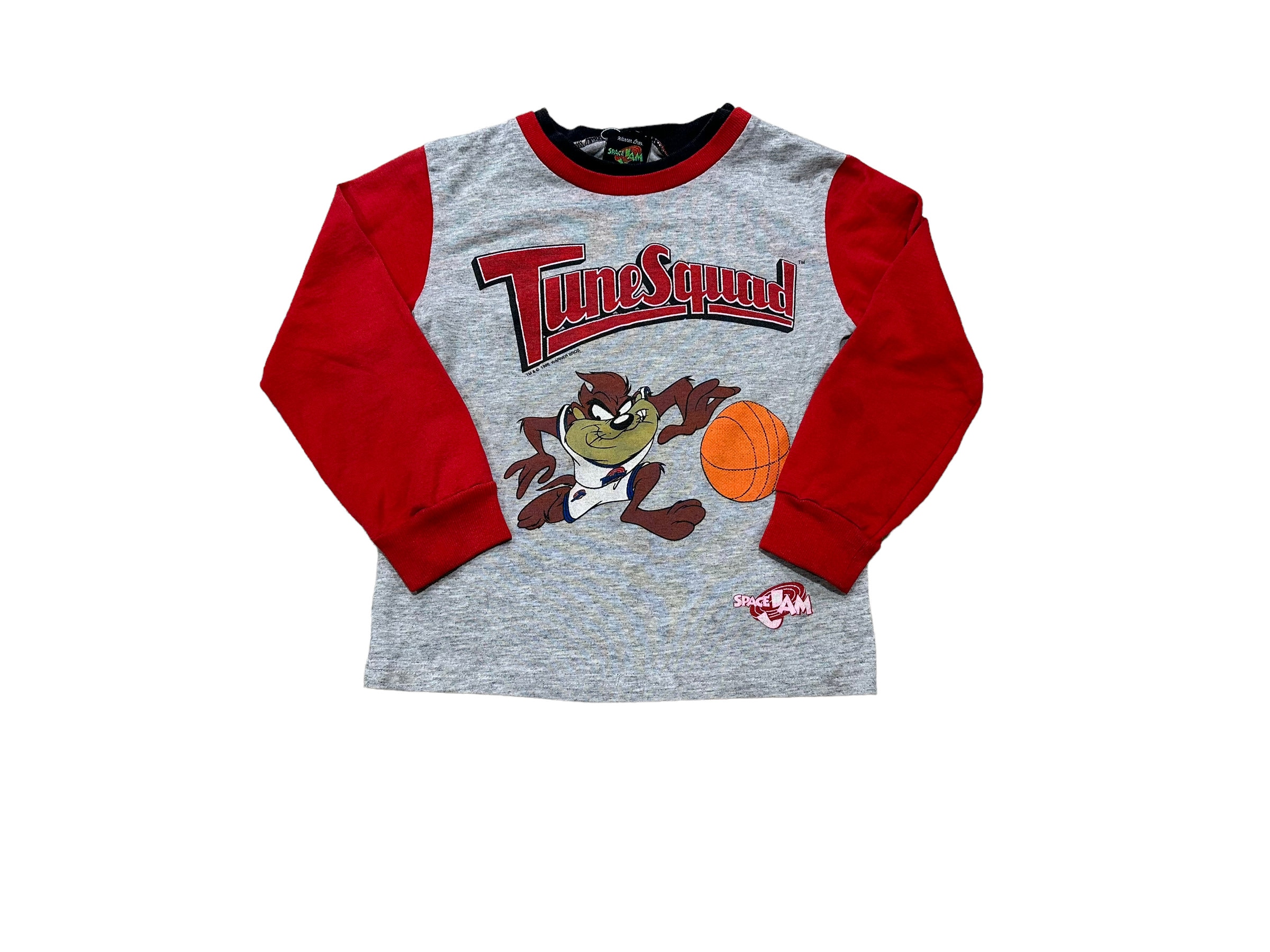 Kids vintage 90’s space jam tune squad long sleeve tee taz looney tunes size 5T