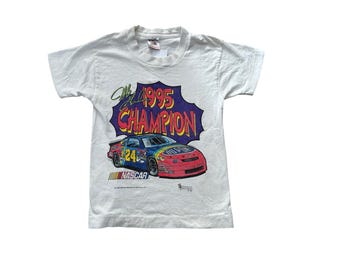 Vintage kids 1995 champion nascar Jeff Gordon tee size youth 6-8
