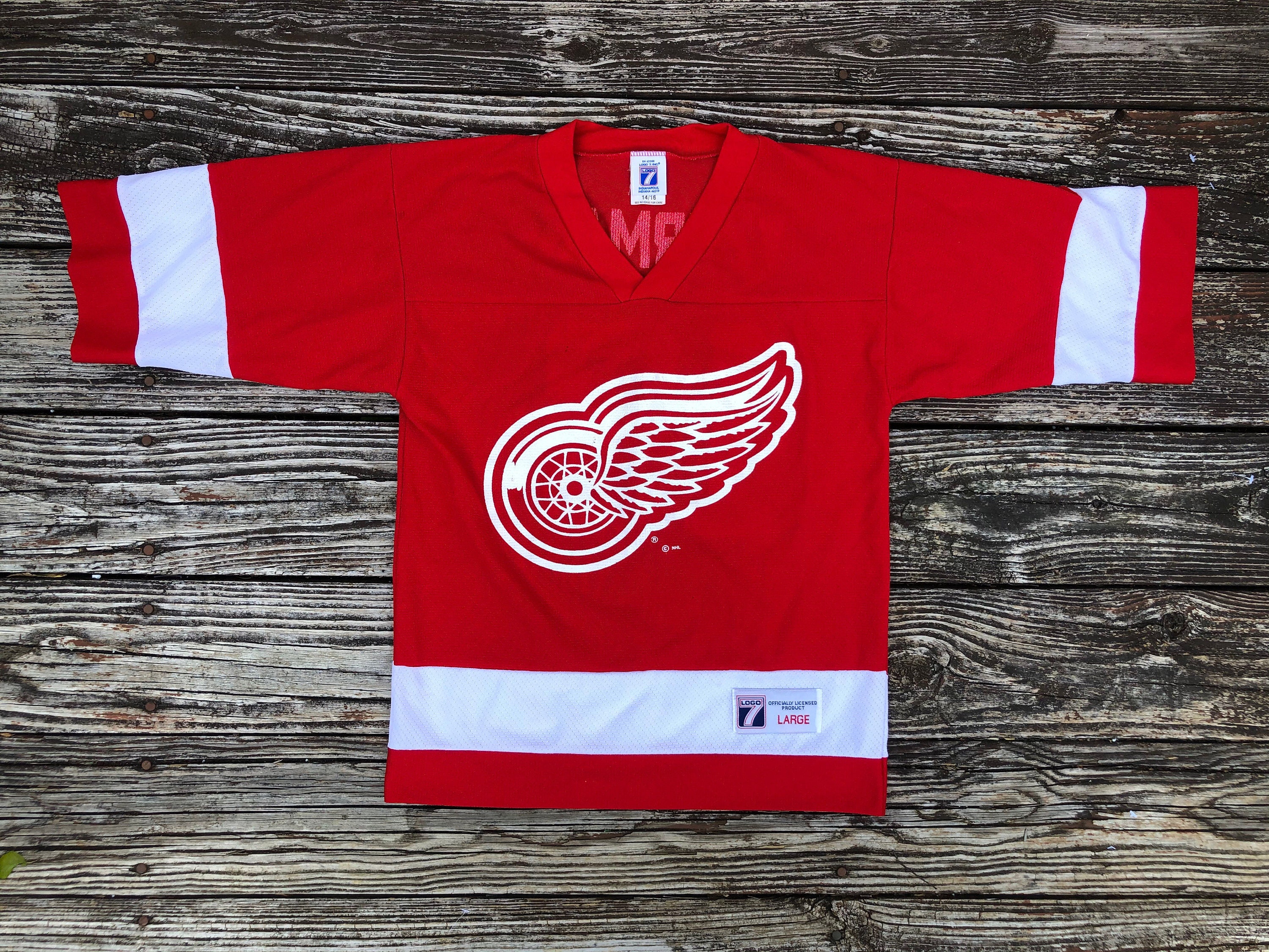 Detroit Red Wings Vintage 90s Starter Hockey Jersey White and Red Uniform  Shirt Men's by NHL Licensed Product