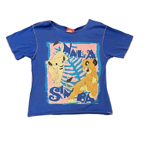 Kids Vintage 90's Disney the Lion King Simba and Nala Tee Size