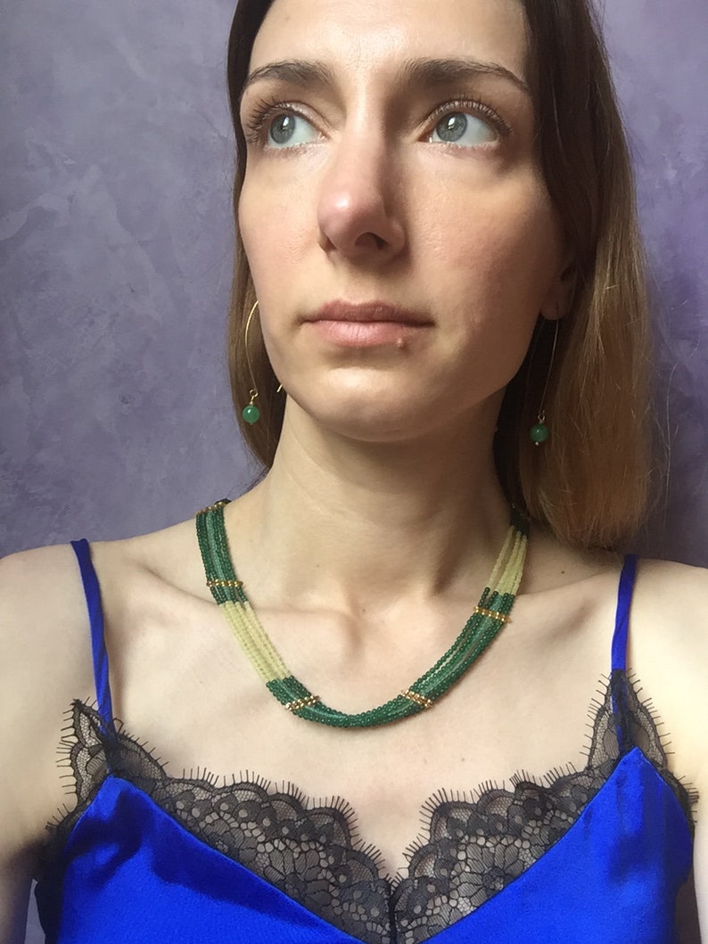 Neckskettebracelet Jade green