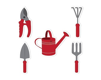 Garden Tools Sticker Set