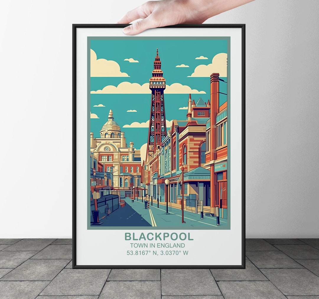 Blackpool Print Blackpool UK Poster Blackpool Wall Art Etsy