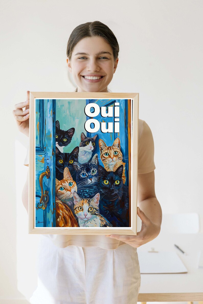 Bathroom Cats Print for Toilet Wall Art Print Funny Cat Print