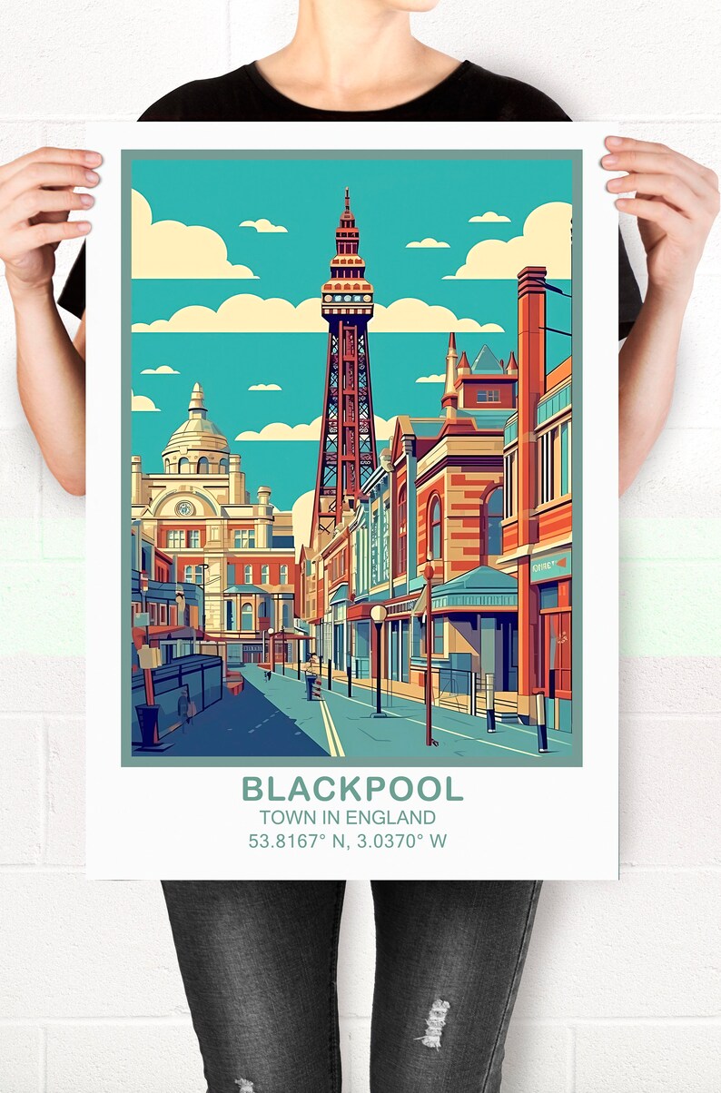 Blackpool Print Blackpool UK Poster Blackpool Wall Art Etsy