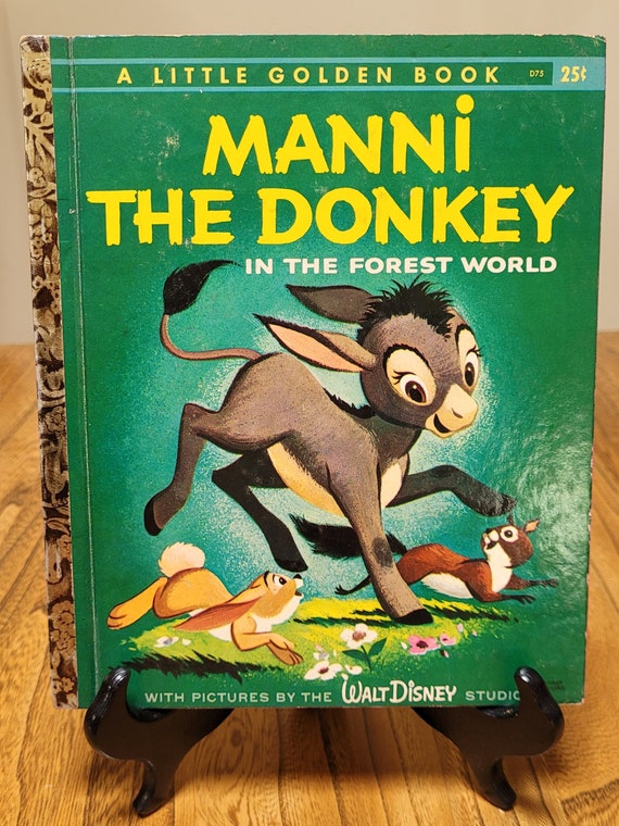 Manni The Donkey in The Forest World, 1959 A edition, Little Golden Book with Walt Disney Studio.