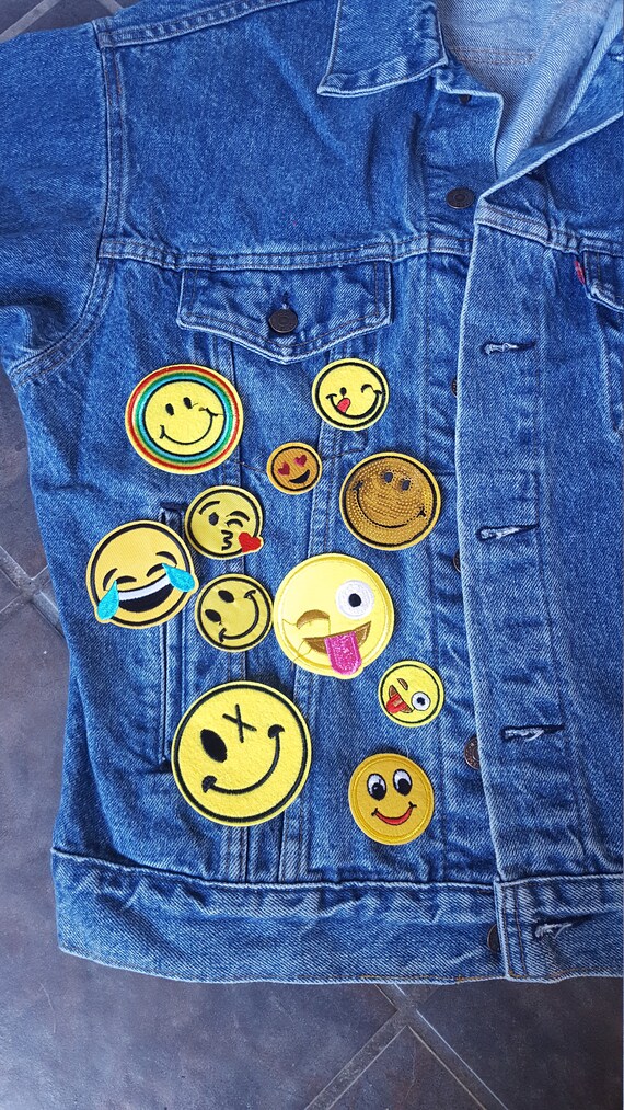 LARGE SYMBOL IRON ON OR STICK ON PATCH EMOJIS UNICORN HEAD