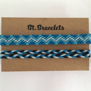 Set of 2 friendship braces zigzag blue bracelets or anklets