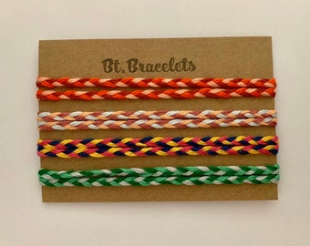 Set of four braids bracelets or anklets