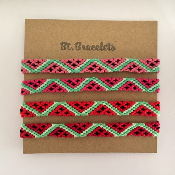 Set of 4 Watermelon Straps Friendship Bracelets Bracelets or Anklets Etsy