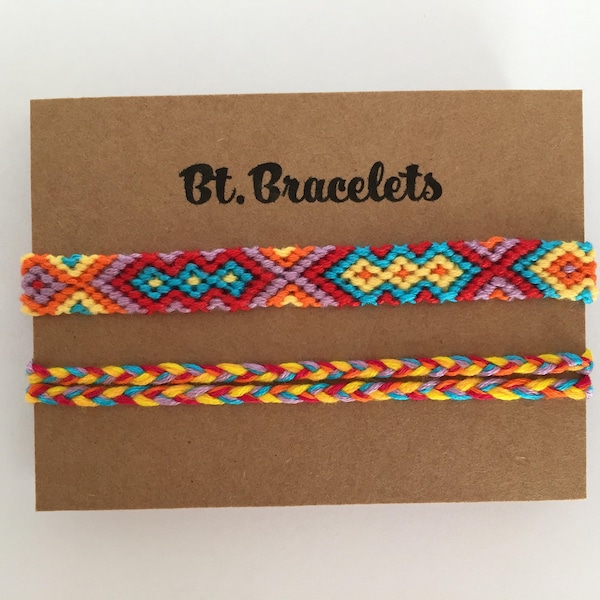 Friendship bracelets colorful blue/yellow/purple bracelets or anklets