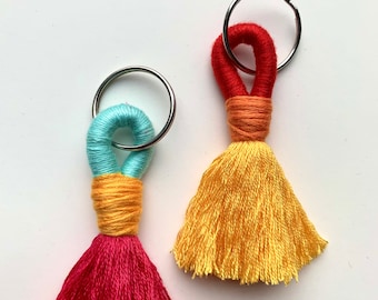 Keychain bright colors handmade bag hanger keys