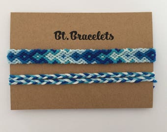 Conjunto de 2 friendshipbracelets pulseras azules con punta de flecha o tobilleras