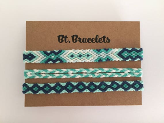 Set of Friendship Bracelets Green/blue Bracelets or Anklets