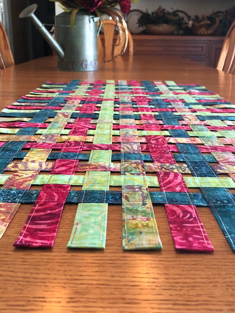 Woven Strips Bright-colored Table Runner