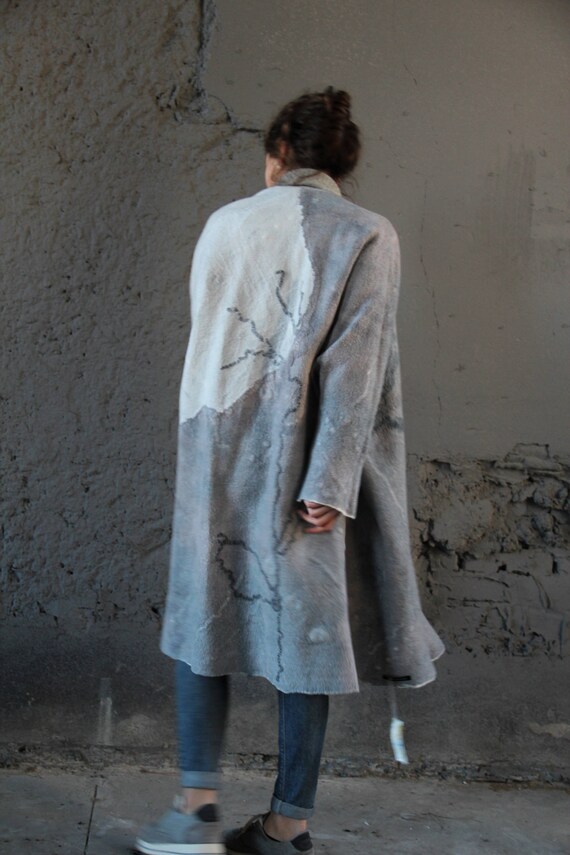 Reversible Merino Wool Felted Coat: Plus Size Hand Made Jacket - Etsy