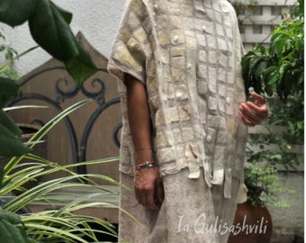 Hand Felted Merino Wool Dress: Unique Art Dress