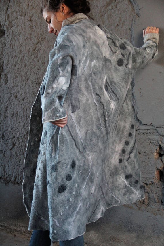Reversible Merino Wool Felted Coat: Plus Size Hand Made Jacket - Etsy