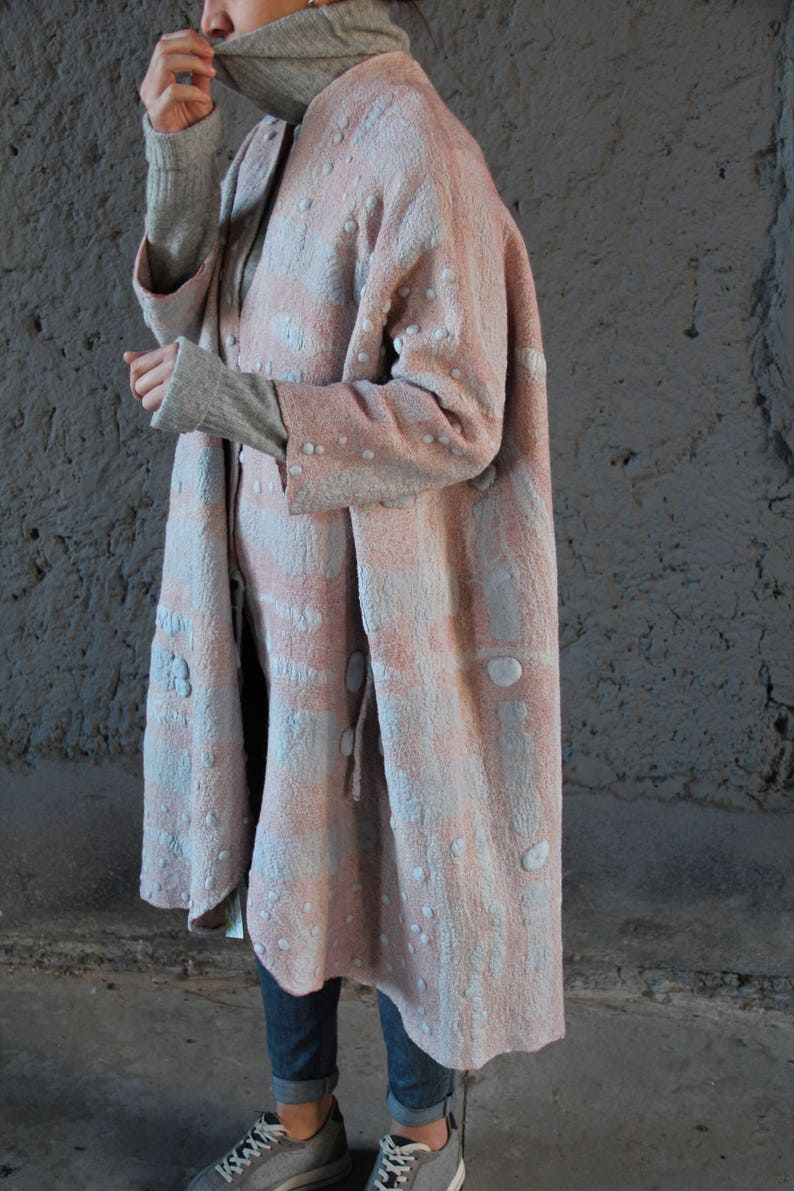 Women Coat Felted Coat Jacket Hand Made Clothing Blue - Etsy