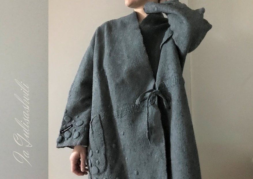 Women Oversized Nuno Felt Coat Plus 