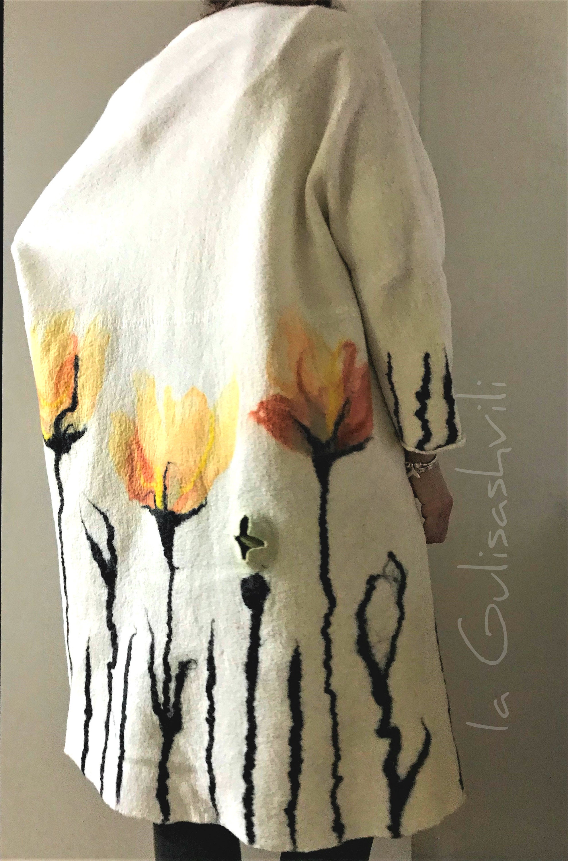 Women Coat Oversized Wearable Art Nuno Felted Coat - Etsy