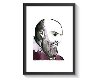 Saint Francis de Sales Original Watercolor Print