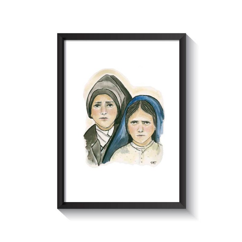 Saints Jacinta and Fransisco Original Watercolor Print image 1