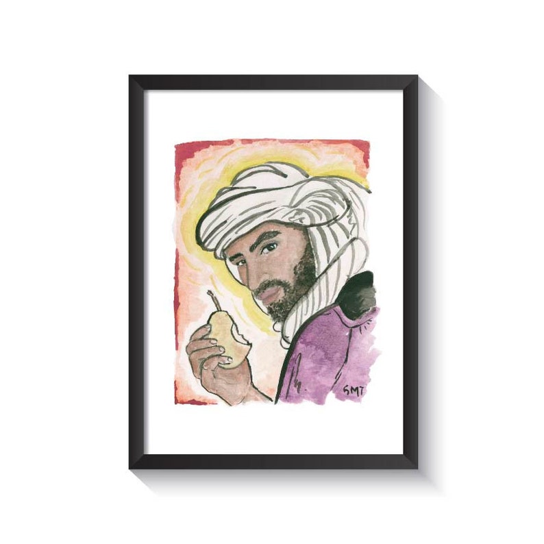 Saint Augustine of Hippo Original Watercolor Print image 1