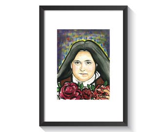 Saint Therese of Lisieux Original Watercolor Print