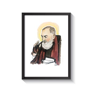 Saint Padre Pio Original Watercolor Print