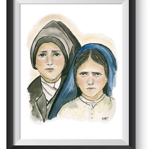 Saints Jacinta and Fransisco Original Watercolor Print image 2