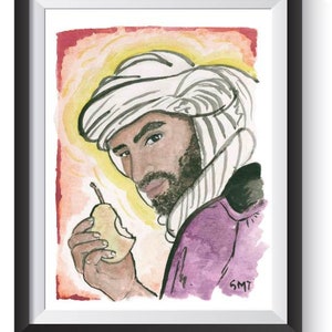 Saint Augustine of Hippo Original Watercolor Print image 2