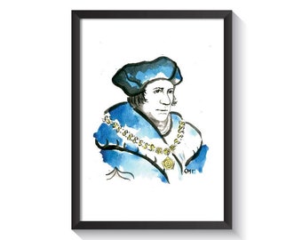 Saint Thomas More Original Watercolor Print