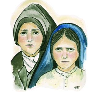 Saints Jacinta and Fransisco Original Watercolor Print image 3
