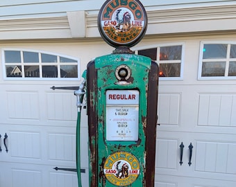 Gas /& Oil 1960\u2019s CHAMPLIN REGULAR GASOLINE Porcelain Gas Pump Plate Sign