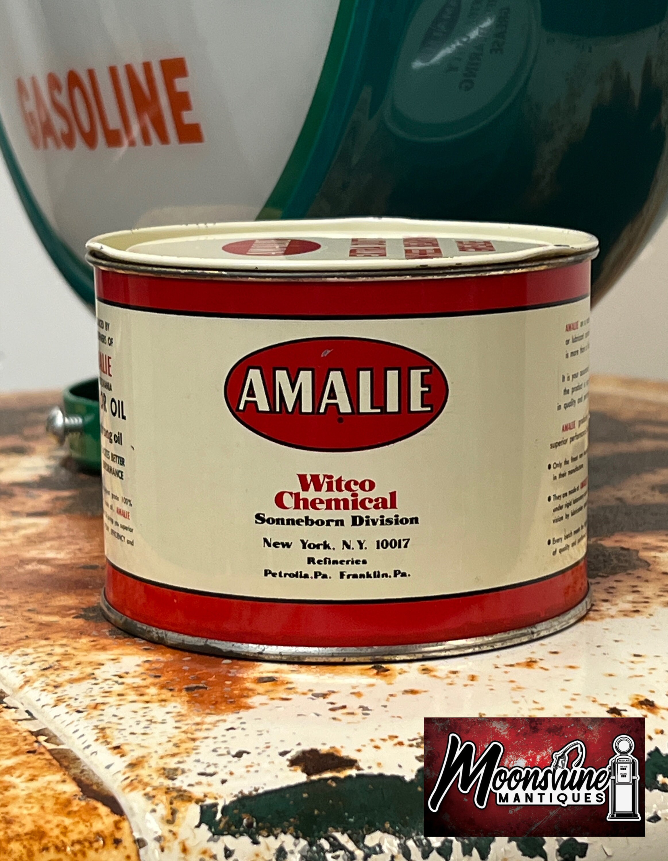 Full 1960's AMALIE Grease Can Gas & Oil Etsy