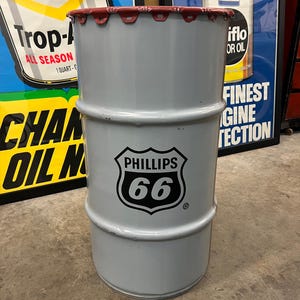 Vintage Oil Drum Trash Can - Etsy