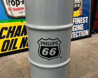 PHILLIPS 66 Oil Drum 16 gal. - Mancave Trash Can - Gas & Oil