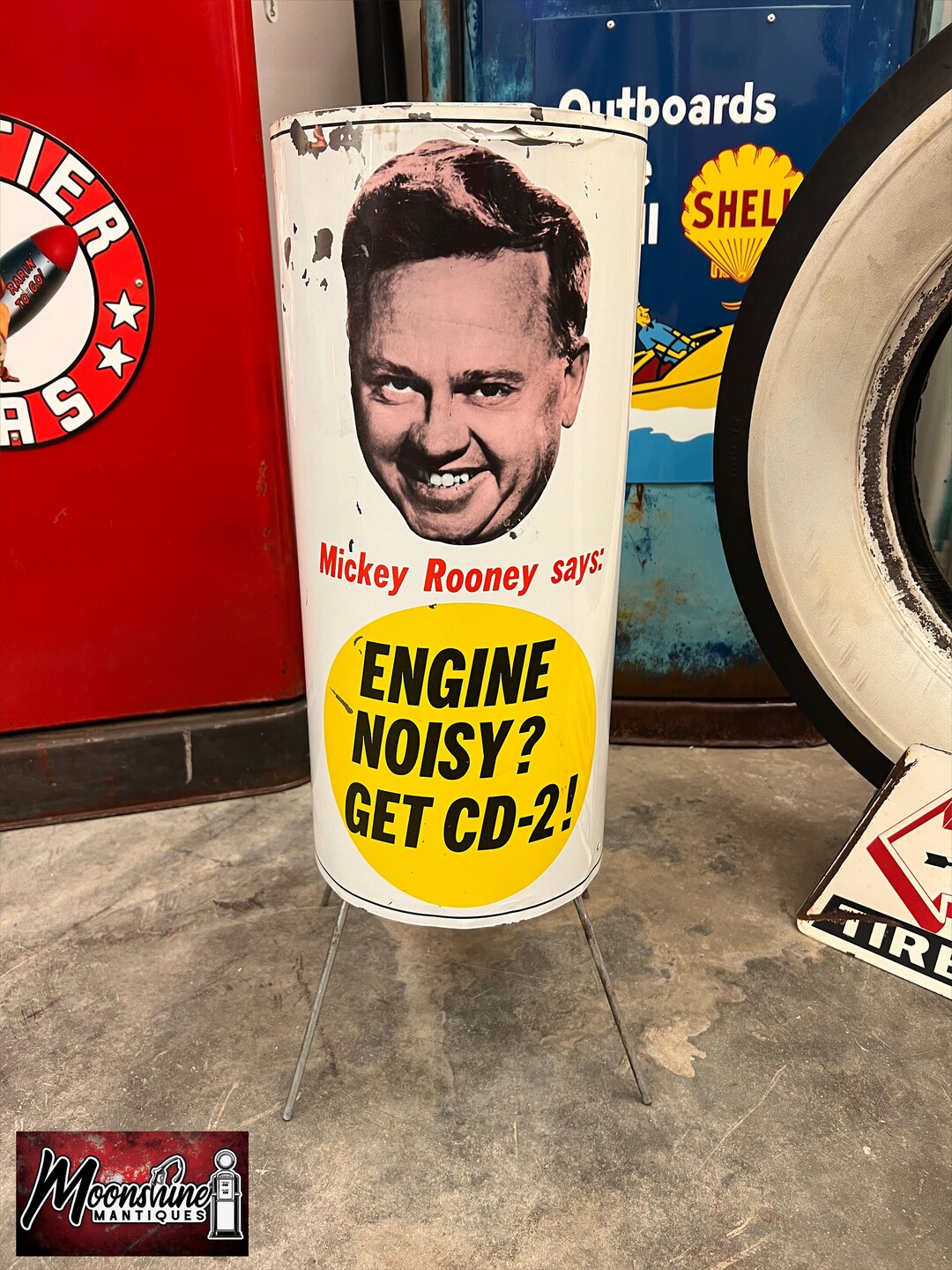 1960’s Mickey Rooney ALEMITE CD-2 Engine Additive Can Display Sign ...